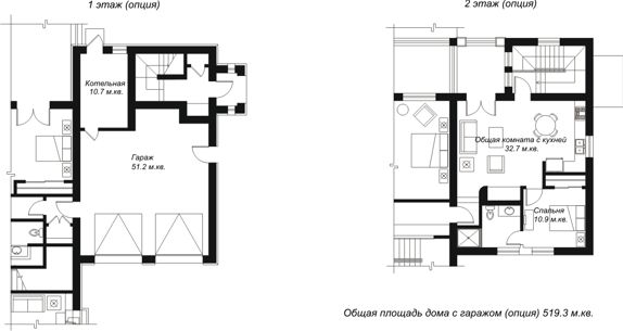 Планы этажей дома премиум