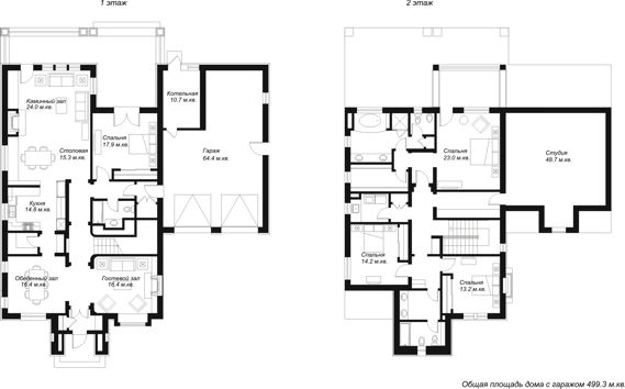 Планы этажей дома премиум вариант